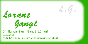 lorant gangl business card