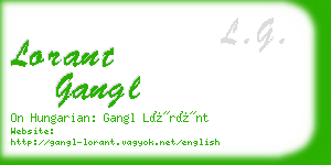 lorant gangl business card